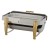 Winco 101A Virtuoso Full Size Roll-Top Chafer with Gold Accent 8 Qt. addl-1