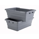 Winco PL-8 Stackable Gray Lug Box 24-1/2" x 15-3/4" x 9" addl-1