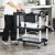 Winco UC-2415K 3-Tier Black Plastic Utility Cart 33-1/4" x 17" x 37-1/2" addl-1