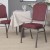Flash Furniture FD-C01-SILVERVEIN-BURG-VY-GG HERCULES Series Crown Back Stacking Banquet Chair with Burgundy Vinyl/Silver Vein Frame addl-2