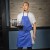 Winco BA-PBL Blue Full Length Bib Apron with Pocket addl-1