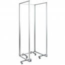 Flash Furniture BR-PTT001-3-AC-60183-GG 3-Section Transparent Acrylic Mobile Partition with Lockable Casters, 72"H x 71.25"L addl-3