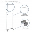 Flash Furniture BR-PTT002-3-AC-90183-GG Transparent Acrylic Mobile Partition with Lockable Casters, 72"H x 36"L addl-1