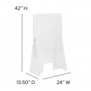 Flash Furniture BR-ASLF-2442-GG Clear Acrylic freestanding Register Shield / Sneeze Guard 24"W x 42"H addl-2