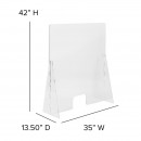 Flash Furniture BR-ASLF-3542-GG Clear Acrylic Freestanding Register Shield / Sneeze Guard 35"W x 42"H addl-3