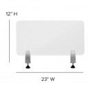 Flash Furniture BR-DDIA-3058-GG Clear Acrylic Desk Partition 23"L x 12"H addl-3
