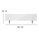 Flash Furniture BR-DDIA-30139-GG Clear Acrylic Desk Partition 55"L x 12"H addl-2