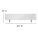 Flash Furniture BR-DDIA-30152-GG Clear Acrylic Desk Partition 60"L x 12"H addl-4