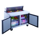 Dukers DSP48-12-S2 2-Door Sandwich / Salad Prep Table Refrigerator 48" addl-1