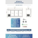 Dukers DBB72-S3 3-Sliding Glass Door Refrigerated Back Bar Cooler 73" addl-2