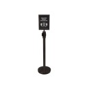 Winco CGS-SETA Black 2-Piece Stanchion Set with Social Distancing Sign addl-1