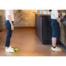 Winco PFD-12Y 12" Round Anti-Slip Social Distancing Floor Decal, 10/Pack addl-1