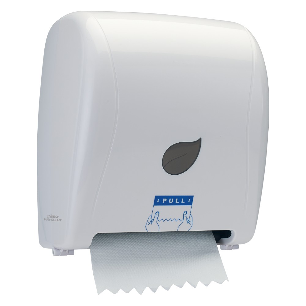 Winco TDAC8W White Automatic Cut Roll Towel Dispenser LionsDeal