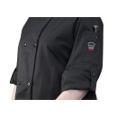 Winco UNF-12KL Black Chef Jacket with Roll-Tab Sleeves, L addl-1