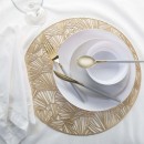 Home Details Round Gold  Shell Laser Cut Placemat 15" addl-1