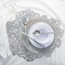 Home Details Coral Silver Round Vinyl Placemat 16" x 18" addl-1