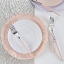 Luxe Party Blush Silver Geo Round Plastic Appetizer Plate 7.25"  - 10 pcs addl-2