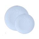 Luxe Party Ice Blue Silver Geo Round Plastic Appetizer Plate 7.25" - 10 pcs addl-2