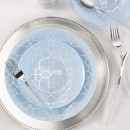 Luxe Party Ice Blue Silver Geo Round Plastic Appetizer Plate 7.25" - 10 pcs addl-3