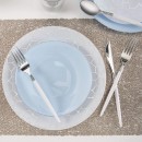 Luxe Party White Silver Geo Round Plastic Appetizer Plate 7.25" - 10 pcs addl-3