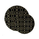 Luxe Party Black Gold Geo Round Plastic Dinner Plate 10.25" - 10 pcs addl-1