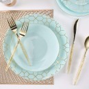 Luxe Party Mint Gold Geo Round Plastic Dinner Plate 10.25" - 10 pcs addl-3