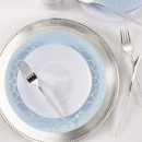 Luxe Party Ice Blue Silver Geo Round Plastic Dinner Plate 10.25" - 10 pcs addl-3