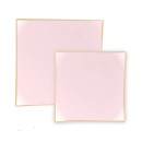 Luxe Party Blush Gold Rim Square Plastic Dinner Plate 10.5" - 10 pcs addl-4