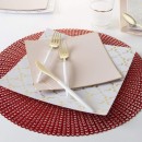 Luxe Party Blush Gold Rim Square Plastic Dinner Plate 10.5" - 10 pcs addl-1