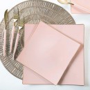 Luxe Party Blush Gold Rim Square Plastic Dinner Plate 10.5" - 10 pcs addl-2