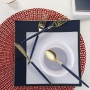 Luxe Party Navy Gold Rim Square Plastic Dinner Plate 10.5" - 10 pcs addl-1