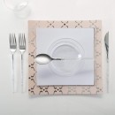 Luxe Party White Silver Rim Square Plastic Dinner Plate 10.5" - 10 pcs addl-5