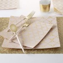 Luxe Party Blush Gold Pattern Square Plastic Appetizer Plate 8" - 10 pcs addl-1