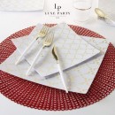 Luxe Party White Gold Pattern Square Plastic Appetizer Plate 8" - 10 pcs addl-4