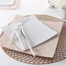 Luxe Party Blush Silver Pattern Square Plastic Appetizer Plate 8" - 10 pcs addl-2