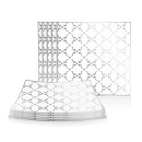 Luxe Party Clear Silver Pattern Square Plastic Appetizer Plate 8" - 10 pcs addl-1