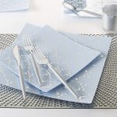 Luxe Party Ice Blue Silver Pattern Square Plastic Appetizer Plate 8" - 10 pcs addl-1