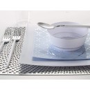 Luxe Party Ice Blue Silver Pattern Square Plastic Appetizer Plate 8" - 10 pcs addl-2