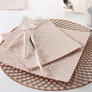 Luxe Party Blush Silver Pattern Square Plastic Dinner Plate 10.5" - 10 pcs addl-1