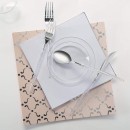 Luxe Party Blush Silver Pattern Square Plastic Dinner Plate 10.5" - 10 pcs addl-3