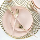 Luxe Party Blush Gold Rim Round Plastic Appetizer Plate   7.25"- 10 pcs addl-2