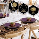 Luxe Party Purple Gold Rim Round Plastic Appetizer Plate 7.25" - 10 pcs addl-1