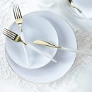 Luxe Party White Gold Rim Round Plastic Appetizer Plate 7.25" - 10 pcs addl-3