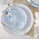 Luxe Party Ice Blue Silver Rim Round Plastic Appetizer Plate 7.25" - 10 pcs addl-1