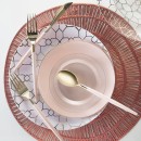 Luxe Party Blush Gold Rim Round Plastic Dinner Plate 10.25"- 10 pcs addl-1