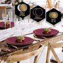 Luxe Party Cranberry Gold Rim Round Plastic Dinner Plate 10.25"- 10 pcs addl-1