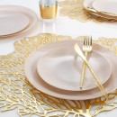 Luxe Party Linen Gold Rim Round Plastic Dinner Plate 10.25" - 10 pcs addl-2