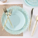 Luxe Party Mint Gold Rim Round Plastic Dinner Plate 10.25" - 10 pcs addl-2