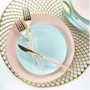 Luxe Party Mint Gold Rim Round Plastic Dinner Plate 10.25" - 10 pcs addl-1