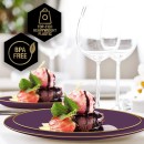 Luxe Party Purple Gold Rim Round Plastic Dinner Plate 10.25" - 10 pcs addl-2
